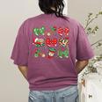 Cute Coquette Pencil Bow Christmas School Teacher Student Women's Comfort Colors T-Shirt Back Print Berry Cute Coquette Pencil Bow Christmas School Teacher Student Women's Comfort Colors T-Shirt Back Print Berry
