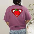 Cute Distressed Super Teacher Superhero Apple Shirt Women's Comfort Colors T-Shirt Back Print Berry Cute Distressed Super Teacher Superhero Apple Shirt Women's Comfort Colors T-Shirt Back Print Berry