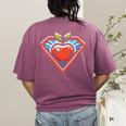 Cute Distressed Super Teacher Superhero Apple Women's Comfort Colors T-Shirt Back Print Berry Cute Distressed Super Teacher Superhero Apple Women's Comfort Colors T-Shirt Back Print Berry
