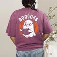 Cute Ghost Book Reading Books Lover Retro Halloween Teacher Women's Comfort Colors T-Shirt Back Print Berry Cute Ghost Book Reading Books Lover Retro Halloween Teacher Women's Comfort Colors T-Shirt Back Print Berry