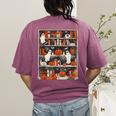 Cute Ghost Book Reading Books Lover Spooky Teacher Halloween Women's Comfort Colors T-Shirt Back Print Berry