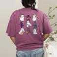 Cute Ghost Cat Playing Musical Halloween Music Teacher Women's Comfort Colors T-Shirt Back Print Berry Cute Ghost Cat Playing Musical Halloween Music Teacher Women's Comfort Colors T-Shirt Back Print Berry