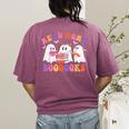 Cute Ghost Read More Books Lover Teacher Halloween Costume Women's Comfort Colors T-Shirt Back Print Berry