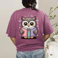 Cute Reading Owl Book Lover Teacher Librarian Bookworm Women's Comfort Colors T-Shirt Back Print Berry Cute Reading Owl Book Lover Teacher Librarian Bookworm Women's Comfort Colors T-Shirt Back Print Berry