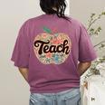Cute Teacher With Apple Retro Teacher Kids Back To School Women's Comfort Colors T-Shirt Back Print Berry Cute Teacher With Apple Retro Teacher Kids Back To School Women's Comfort Colors T-Shirt Back Print Berry