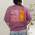 Cute Teacher Halloween For Women Men Teacher Pumpkin Women's Comfort Colors T-Shirt Back Print Berry