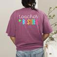 Cute Teacher Shirt Teacher Besties Women's Comfort Colors T-Shirt Back Print Berry