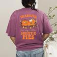 Cute Thanksgiving Teacher Thankful For My Sweetie Pies Mom Women's Comfort Colors T-Shirt Back Print Berry Cute Thanksgiving Teacher Thankful For My Sweetie Pies Mom Women's Comfort Colors T-Shirt Back Print Berry