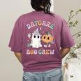Daycare Boo Crew Groovy Halloween Floral Ghost Kid Teacher Women's Comfort Colors T-Shirt Back Print Berry Daycare Boo Crew Groovy Halloween Floral Ghost Kid Teacher Women's Comfort Colors T-Shirt Back Print Berry