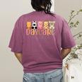 Daycare Teacher Animals Daycare Provider Back To School Women's Comfort Colors T-Shirt Back Print Berry