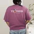 Disney Mickey Mouse Thumbs Up Best Teacher Ever Teacher Women's Comfort Colors T-Shirt Back Print Berry