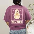 All Done Sign Language Ghost Speech Pathology Teacher Women's Comfort Colors T-Shirt Back Print Berry