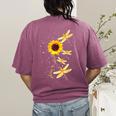 Dragonfly Sunflower Teacher Growth Mindset Choose To Shine Women's Comfort Colors T-Shirt Back Print Berry