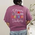 Dream Team Fourth Grade Teachers Back To School 4th Grade Women's Comfort Colors T-Shirt Back Print Berry