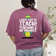 Duble2t I Just Like To Teach Teachings My Favorite Elf Teacher -Adults & -Kids Red Short Sleeve Women's Comfort Colors T-Shirt Back Print Berry