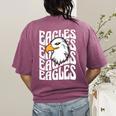 Eagles School Sports Fan Team Spirit Teacher Parent Student Women's Comfort Colors T-Shirt Back Print Berry