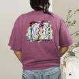 Eagles Teacher School Sports Fan Team Spirit Women's Comfort Colors T-Shirt Back Print Berry