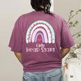 Early Headstart Cute Retro Rainbow Teachers Women's Comfort Colors T-Shirt Back Print Berry