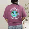 Earth Day Rotation Of The Earth Makes My Day Science Teacher Women's Comfort Colors T-Shirt Back Print Berry