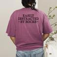 Easily Distracted By Rocks Rock Lover Geology Teacher Women's Comfort Colors T-Shirt Back Print Berry Easily Distracted By Rocks Rock Lover Geology Teacher Women's Comfort Colors T-Shirt Back Print Berry