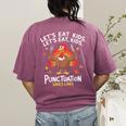 Lets Eat Kids Punctuation Saves Lives Thanksgiving Teacher Women's Comfort Colors T-Shirt Back Print Berry Lets Eat Kids Punctuation Saves Lives Thanksgiving Teacher Women's Comfort Colors T-Shirt Back Print Berry