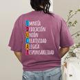Educar Bilingual Spanish Teacher Women's Comfort Colors T-Shirt Back Print Berry Educar Bilingual Spanish Teacher Women's Comfort Colors T-Shirt Back Print Berry