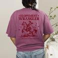 Elopement Wrangler Teacher ABA Behavior Support Cowboy Women's Comfort Colors T-Shirt Back Print Berry