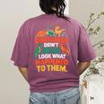 English Teacher Dinosaurs Didn’t Read What Happened To Them Women's Comfort Colors T-Shirt Back Print Berry English Teacher Dinosaurs Didn’t Read What Happened To Them Women's Comfort Colors T-Shirt Back Print Berry