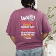 English Teacher Women's Comfort Colors T-Shirt Back Print Berry English Teacher Women's Comfort Colors T-Shirt Back Print Berry