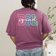 ESL Squad Teacher English As A Second Language Women's Comfort Colors T-Shirt Back Print Berry ESL Squad Teacher English As A Second Language Women's Comfort Colors T-Shirt Back Print Berry