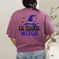 ESL Teacher Witch Halloween Matching Group Costume Women's Comfort Colors T-Shirt Back Print Berry ESL Teacher Witch Halloween Matching Group Costume Women's Comfort Colors T-Shirt Back Print Berry