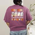 Everyone Communicates Differently Halloween Sped Teacher Women's Comfort Colors T-Shirt Back Print Berry Everyone Communicates Differently Halloween Sped Teacher Women's Comfort Colors T-Shirt Back Print Berry