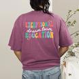 Exceptional Education Dream Team SPED ESE Teacher Autism Women's Comfort Colors T-Shirt Back Print Berry