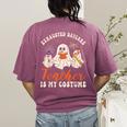 Exhausted Daycare Teacher Is My Costume Halloween Ghost Fun For Men Women Women's Comfort Colors T-Shirt Back Print Berry Exhausted Daycare Teacher Is My Costume Halloween Ghost Fun For Men Women Women's Comfort Colors T-Shirt Back Print Berry