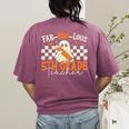 Fab Boo Lous 5th Grade Teacher Retro Ghost Spooky Halloween Women's Comfort Colors T-Shirt Back Print Berry