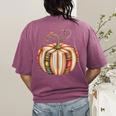 Fall Book Pumpkin Fall Librarians Bookworm Teachers Students Women's Comfort Colors T-Shirt Back Print Berry