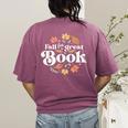 Fall For A Great Book Reading Librarian Autumn Teacher Women's Comfort Colors T-Shirt Back Print Berry