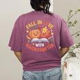 Fall In Love With Kindergarten Autumn Kindergarten Teacher Women's Comfort Colors T-Shirt Back Print Berry Fall In Love With Kindergarten Autumn Kindergarten Teacher Women's Comfort Colors T-Shirt Back Print Berry