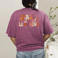 Fall In Love With Learning Autum Thanksgiving Teacher Kids Women's Comfort Colors T-Shirt Back Print Berry