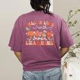 Fall In Love With Learning Autumn Teacher Thanksgiving Women's Comfort Colors T-Shirt Back Print Berry