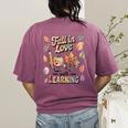 Fall In Love With Learning Teacher Autumn School Women's Comfort Colors T-Shirt Back Print Berry Fall In Love With Learning Teacher Autumn School Women's Comfort Colors T-Shirt Back Print Berry