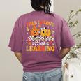 Fall In Love With Learning Fall Teacher Thanksgiving Retro Women's Comfort Colors T-Shirt Back Print Berry