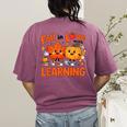 Fall In Love With Learning Thanksgiving Teacher Student Kids Women's Comfort Colors T-Shirt Back Print Berry
