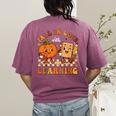 Fall In Love With Reading Book Autumn Pumpkins And Teachers Women's Comfort Colors T-Shirt Back Print Berry Fall In Love With Reading Book Autumn Pumpkins And Teachers Women's Comfort Colors T-Shirt Back Print Berry