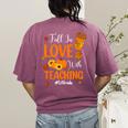 Fall In Love With Teaching 1st Grade Teacher Thanksgiving For Men Women Girls Kids Women's Comfort Colors T-Shirt Back Print Berry