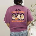 Are You Fall-O-Ween Directions Halloween Ghost Fall Teacher Women's Comfort Colors T-Shirt Back Print Berry