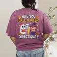 Are You Fall O Ween Directions Halloween Teacher Ghost Women's Comfort Colors T-Shirt Back Print Berry