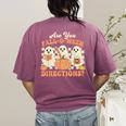 Are You Fall O Ween Directions Halloween Teacher Women's Comfort Colors T-Shirt Back Print Berry