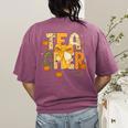 Fall Teacher Pumpkin Coquette Bow Autumn Classroom Women's Comfort Colors T-Shirt Back Print Berry Fall Teacher Pumpkin Coquette Bow Autumn Classroom Women's Comfort Colors T-Shirt Back Print Berry