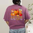 Fall Vibes Costume Teacher Thanksgiving Leopard Gnome Women's Comfort Colors T-Shirt Back Print Berry
